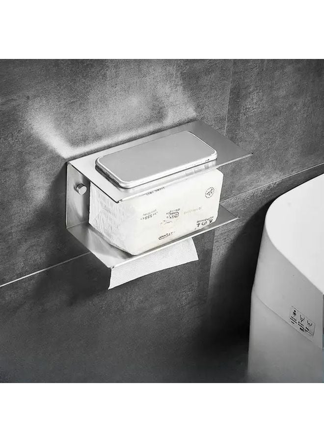 حامل مناديل الحائط من الفولاذ المقاوم للصدأ بدون حفر تركيب منظم الحمام العصري - Image 1